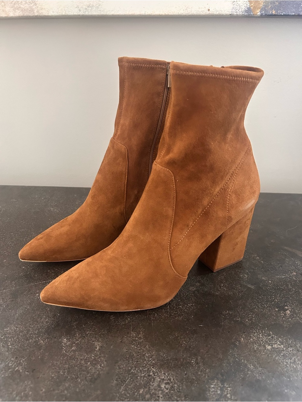 Loeffler Randall Chestnut Suede Pointed-Toe Ankle Boots